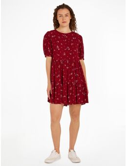 TOMMY JEANS Blousejurk TJW FLORAL TIERED ALINE DRESS