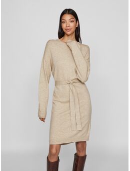 Gebreide jurk VIRIL O-NECK L/S BELT KNIT DRESS - NOOS