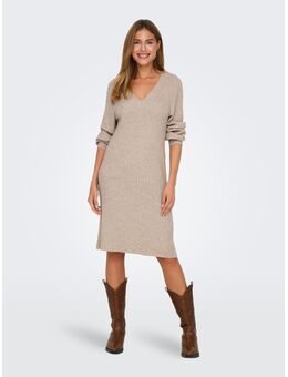 Gebreide jurk ONLKATIA LS V-NECK DRESS NCA KNT