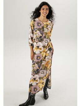 Maxi-jurk met bloemenprint in batik-look - elk stuk is uniek