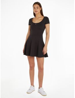 NU 20% KORTING: Tommy Jeans Curve Blousejurk TJW SS FIT & FLARE DRESS EXT