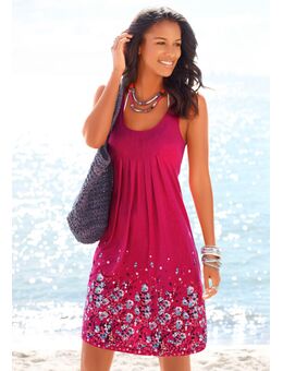 Strandjurk met bloemenprint, mini jurk, zomerjurk, strandjurk
