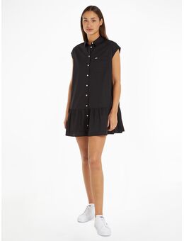 TOMMY JEANS Shirtjurk TJW SS BADGE SHIRT DRESS met tommy jeans logo patch
