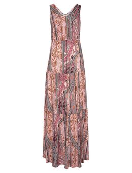 NU 20% KORTING: Maxi-jurk met modieuze volants en all-over print, zomerjurk, strandjurk
