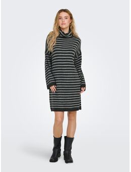 NU 20% KORTING: Gebreide jurk ONLTALIO LS STRIPE ROLLNECK DRESS BF KNT