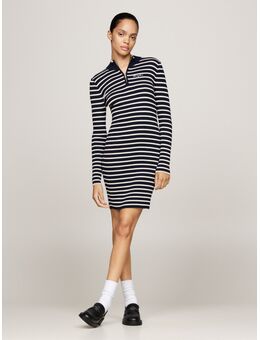 NU 20% KORTING: TOMMY JEANS Gebreide jurk TJW METALLIC TIP ZIP SWTR DRESS