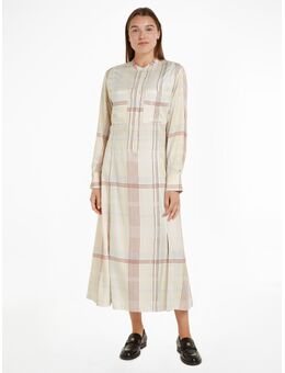 NU 20% KORTING: Blousejurk RWB CHECK FLUID MIDI DRESS (Global Serie TH VROUWEN)