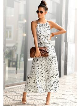 Maxi-jurk met stippenprint, soepele zomerjurk, jersey jurk