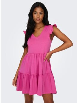 Jerseyjurk ONLMAY CAP SLEEVES FRILL DRESS