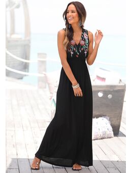Maxi-jurk met print op de voorkant en strikband op de rug, zomerjurk, casual-chic