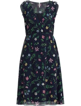 Midi-jurk EVA met gebloemde all-over print, in wikkel-look en elastische tailleband