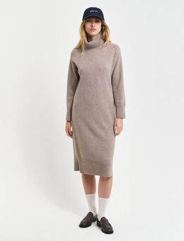 Midi-jurk HERRINGBONE DETAIL ROLLNECK DRESS