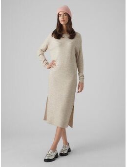 Gebreide jurk VMLEFILE LS BOATNECK CALF DRESS NOOS