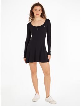 TOMMY JEANS Blousejurk TJW HENLEY FLARE DRESS