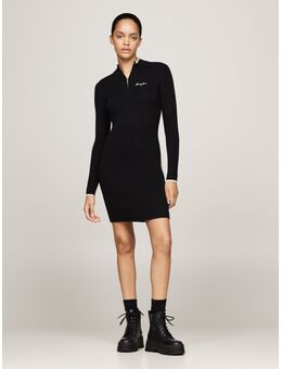 TOMMY JEANS Gebreide jurk TJW METALLIC TIP ZIP SWTR DRESS