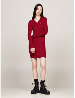 NU 20% KORTING: TOMMY JEANS Gebreide jurk TJW COLLAR BADGE SWTER DRESS EXT