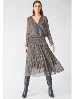 NU 20% KORTING: Chiffon jurk BERENI met brede elastische band in de taille