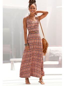 Maxi-jurk met etnische print en verstelbare bandjes, zomerjurk, strandjurk