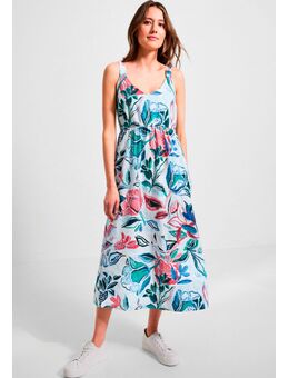 NU 20% KORTING: Gedessineerde jurk LINEN_Flower Midi Dress