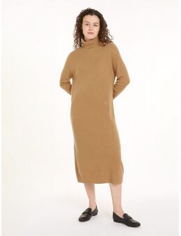 Gebreide jurk WOOL CASH ROLL-NK LONG DRESS