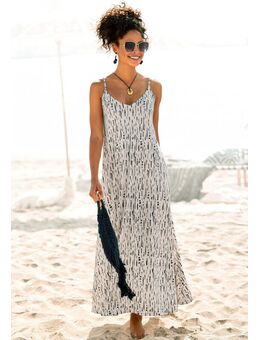 Maxi-jurk met all-over print en strik op de rug, zomerjurk, strandjurk