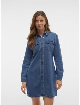 NU 20% KORTING: Jeans jurk VMJENNIE LS SHORT DENIM DRESS GA NOOS