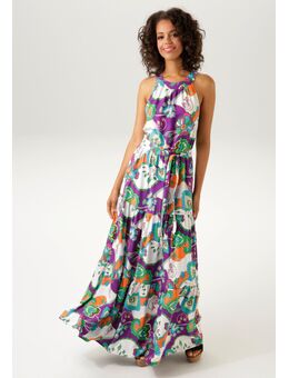 NU 20% KORTING: Zomerjurk met fantasievolle bloemenprint (Met een bindceintuur)