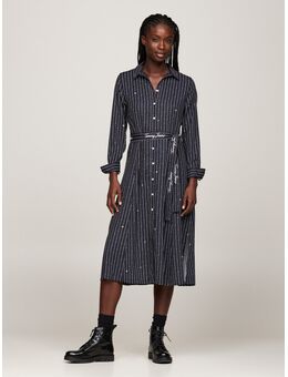 TOMMY JEANS Gebreide jurk TJW STRDST BELTED MIDI DRESS EXT