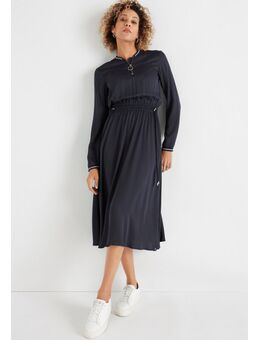Midi-jurk met elastische tailleband