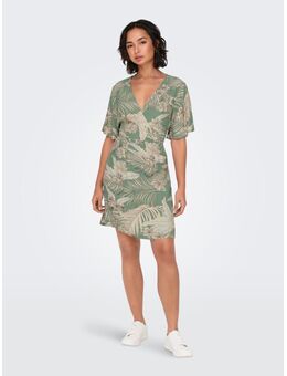 NU 20% KORTING: Gedessineerde jurk ONLPALINA LIFE 2/4 WRAP DRESS PTM