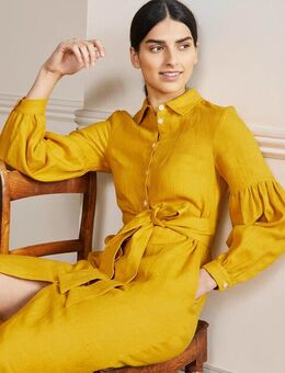 Sleeve Detail Midi Shirt Dress Honeycomb Women , Honeycomb