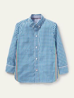 Casual Laundered Shirt Blue Gingham , Blue Gingham