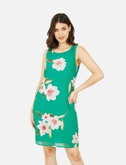 Green Floral Sleeveless Mini Dress New Look