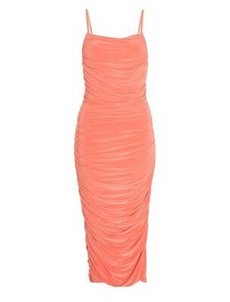 Pink Strappy Ruched Bodycon Midi Dress New Look