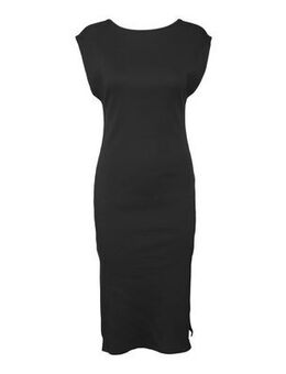 Black Ribbed Midi Dress New Look