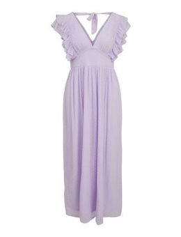 Lilac Frill Tie Back Midi Dress New Look
