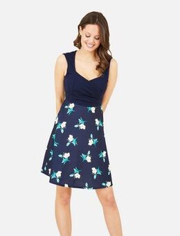 Navy Floral Sweetheart Mini Dress New Look