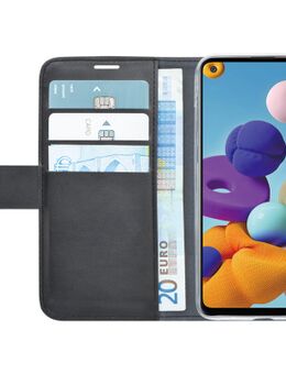 Wallet Magneet Samsung Galaxy A21s Book Case Zwart